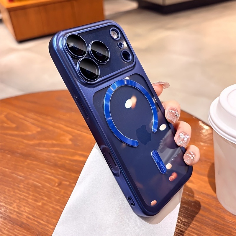Phone Cases That Cover The Camera - Magnetic Clear Luxury Plating Phone Case