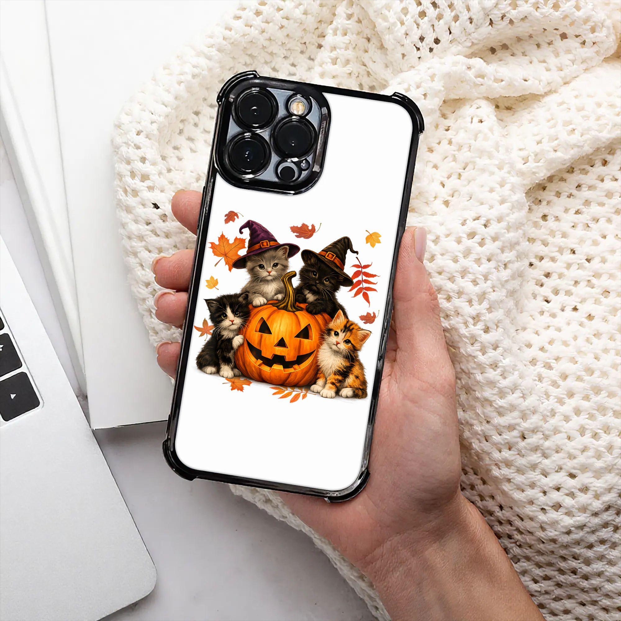 Phone Cases Men - Halloween Cute Cats Pumpkin Spooky Season