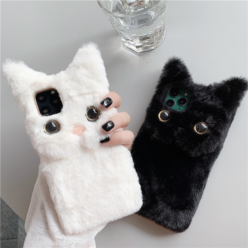 3D Cute Cartoon Cat Furry Plus - Phone Cases Iphone 14 ulasan dan harga