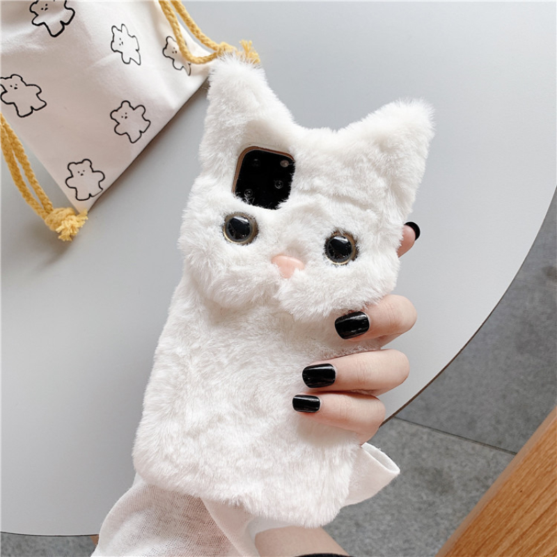 3D Cute Cartoon Cat Furry Plus - Phone Cases Iphone 14 ulasan dan harga