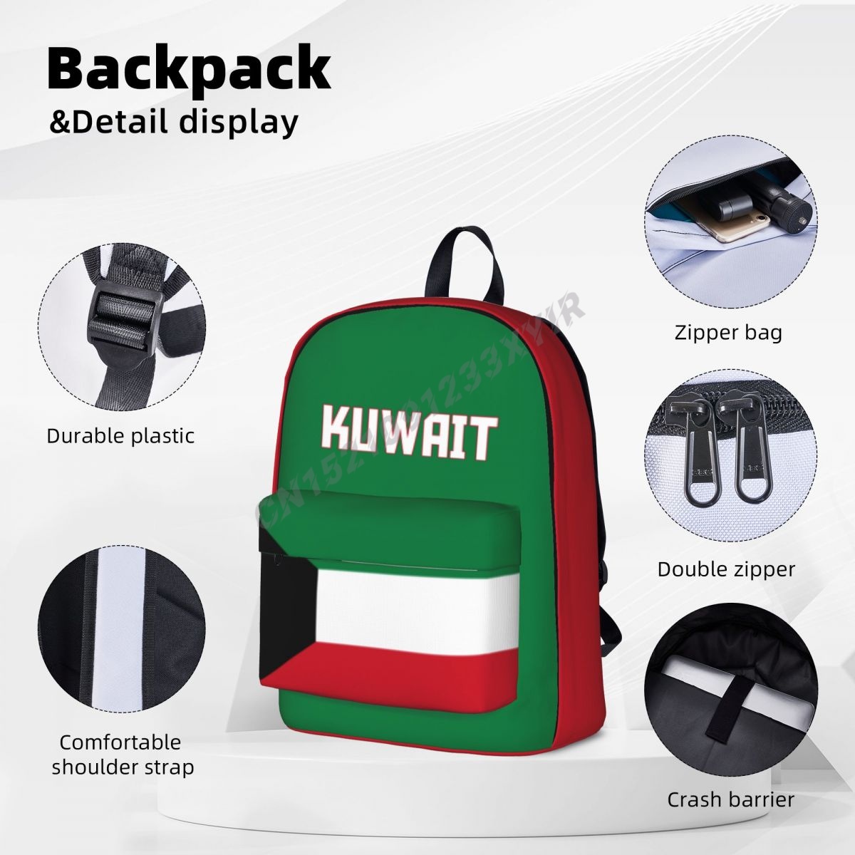 Unisex Backpack Kuwait Flag Ku - Phone Cases Kuwait ulasan dan harga
