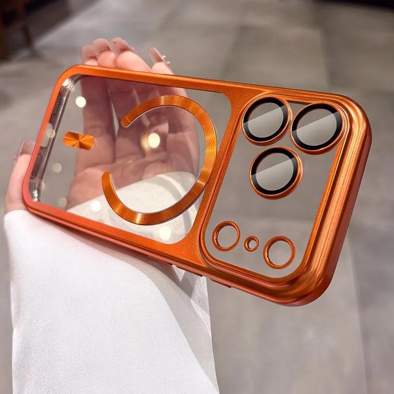 Magnetic Clear Luxury Plating  - Phone Cases That Cover The Camera ulasan dan harga