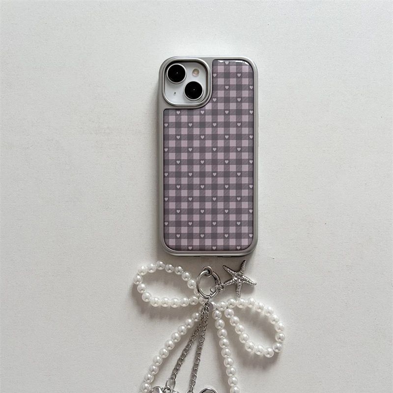 Pink Purple Heart-Shaped Check - Phone Cases Girls ulasan dan harga