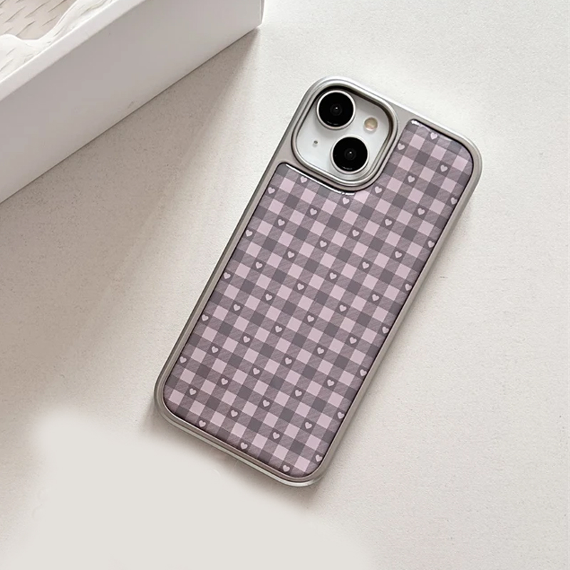 Pink Purple Heart-Shaped Check - Phone Cases Girls ulasan dan harga