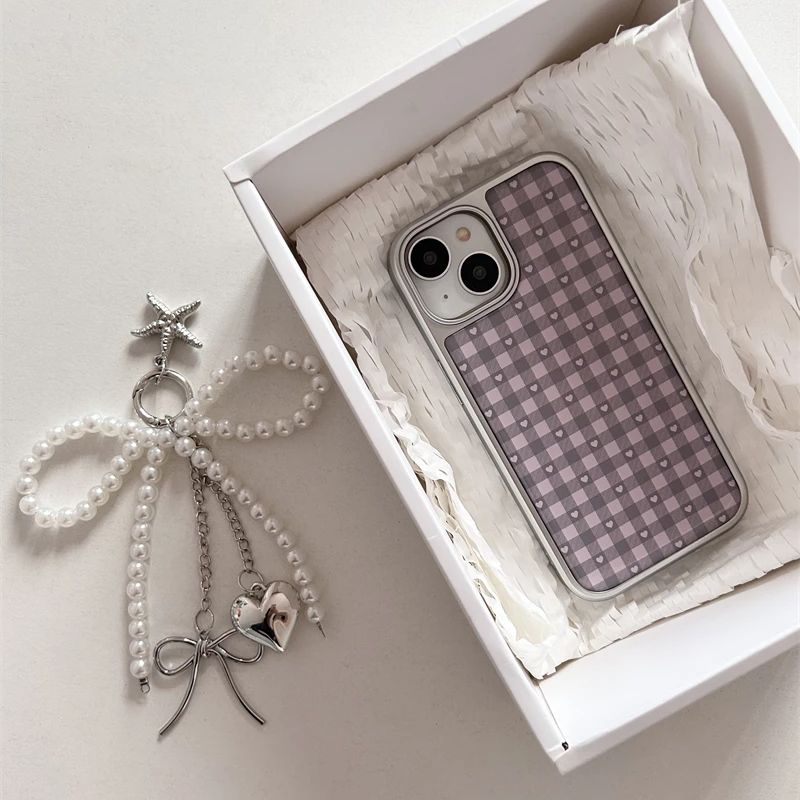 Pink Purple Heart-Shaped Check - Phone Cases Girls ulasan dan harga