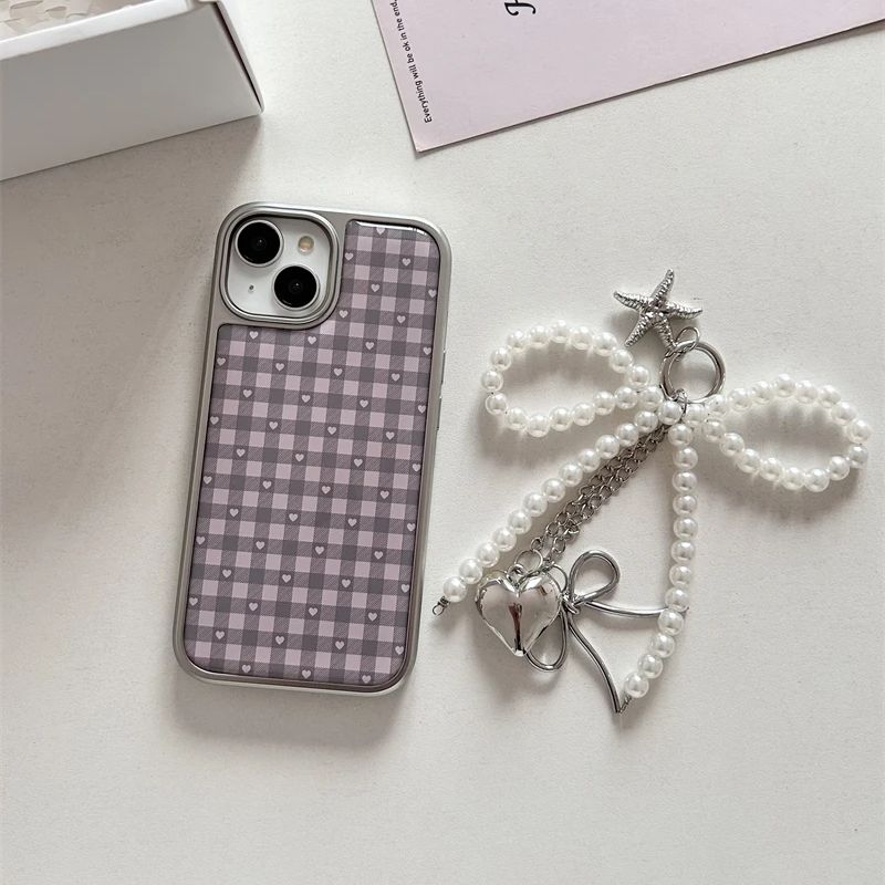 Pink Purple Heart-Shaped Check - Phone Cases Girls ulasan dan harga