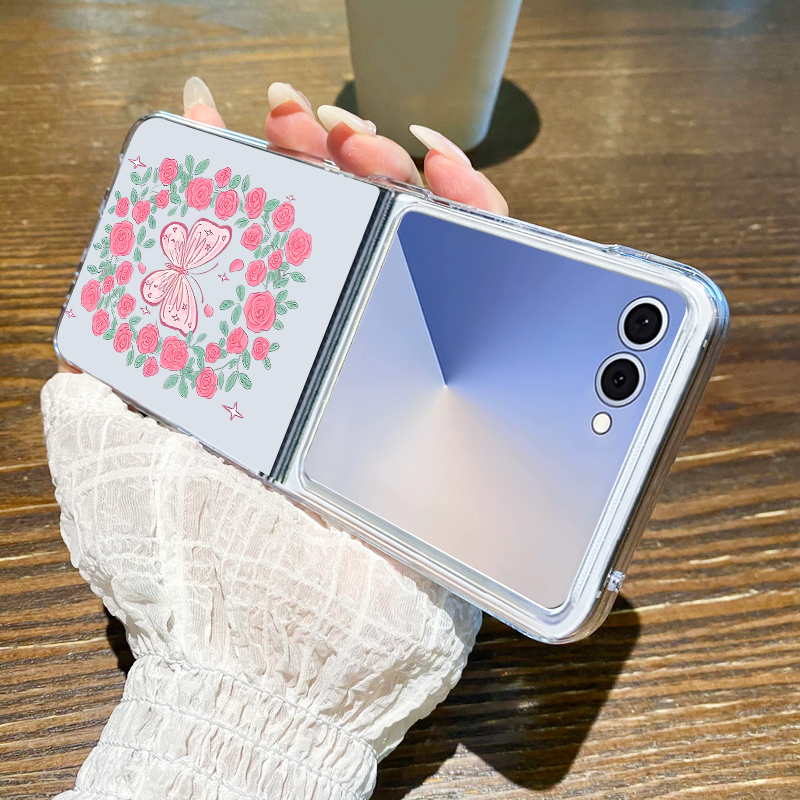 Pink Flowers Pattern Phone Cas - Phone Cases Z Flip 7 ulasan dan harga