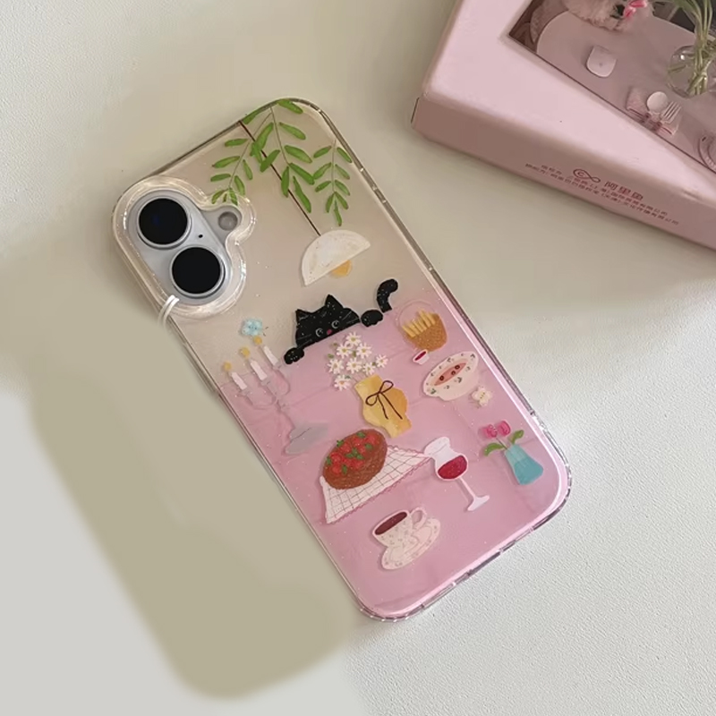 Ins Girl Cute Dining Table Lit - Phone Cases Girls ulasan dan harga