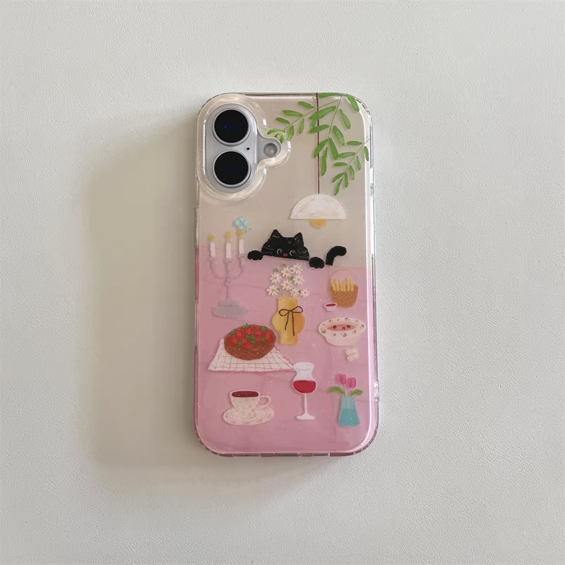 Ins Girl Cute Dining Table Lit - Phone Cases Girls ulasan dan harga