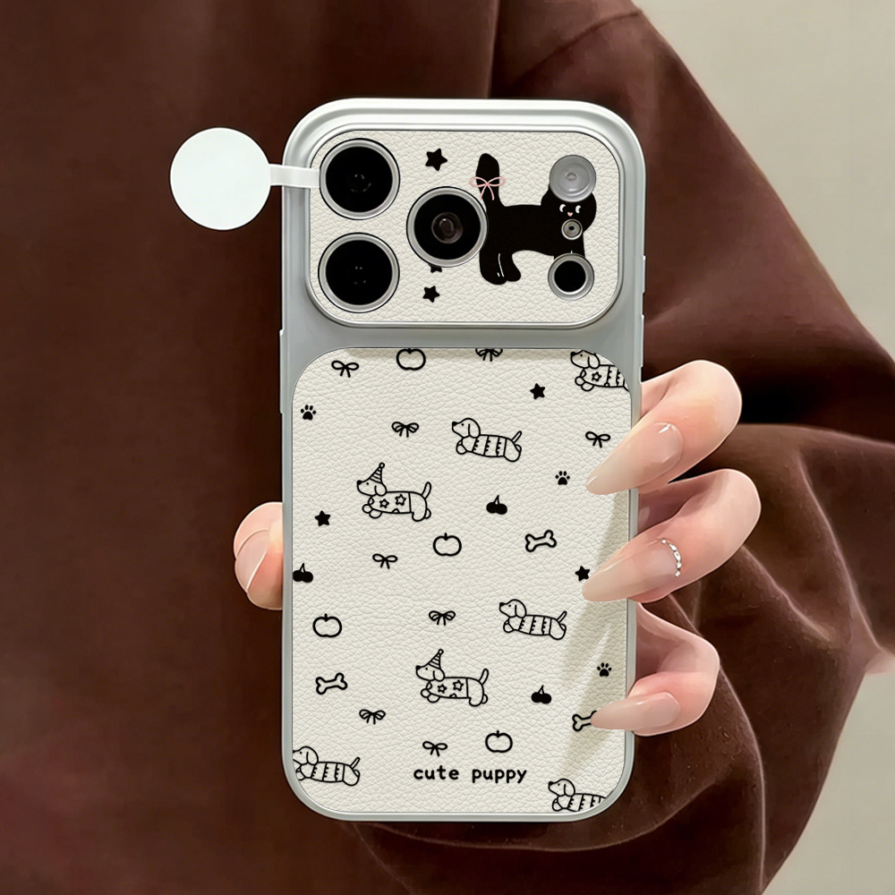 Cute Puppy Leather Phone Case  - Phone Cases That Cover The Camera ulasan dan harga